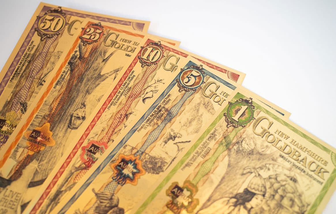 A fan of Utah Goldback denominations